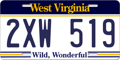 WV license plate 2XW519