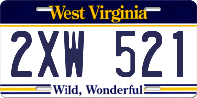 WV license plate 2XW521