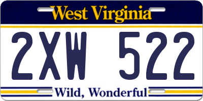 WV license plate 2XW522