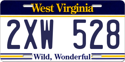 WV license plate 2XW528