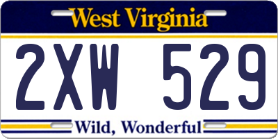 WV license plate 2XW529