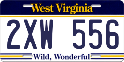 WV license plate 2XW556