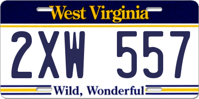 WV license plate 2XW557