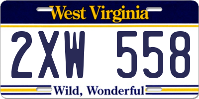 WV license plate 2XW558