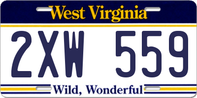 WV license plate 2XW559