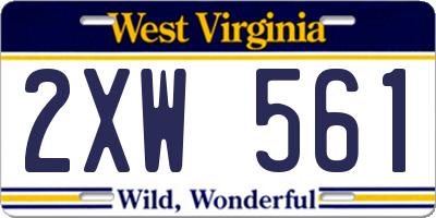 WV license plate 2XW561
