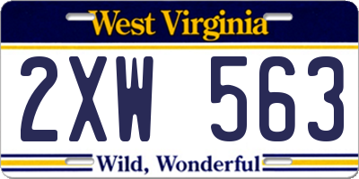 WV license plate 2XW563