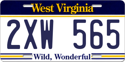 WV license plate 2XW565