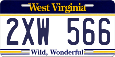 WV license plate 2XW566