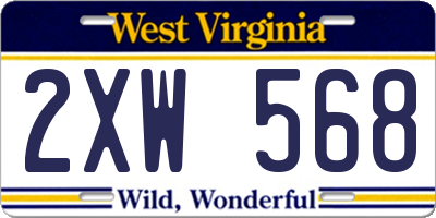 WV license plate 2XW568