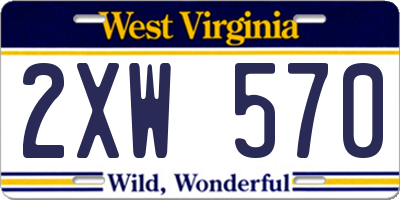 WV license plate 2XW570