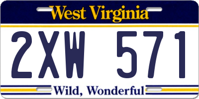 WV license plate 2XW571