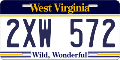 WV license plate 2XW572