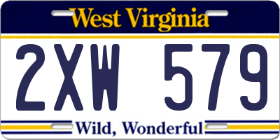 WV license plate 2XW579