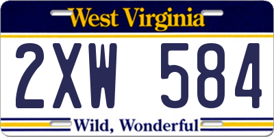 WV license plate 2XW584