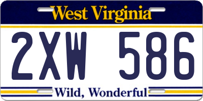WV license plate 2XW586