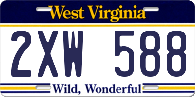 WV license plate 2XW588