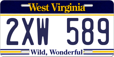 WV license plate 2XW589