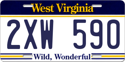 WV license plate 2XW590