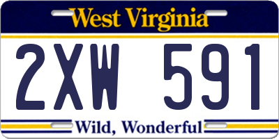 WV license plate 2XW591