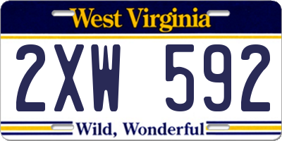 WV license plate 2XW592