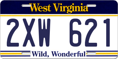 WV license plate 2XW621