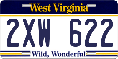 WV license plate 2XW622