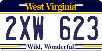 WV license plate 2XW623