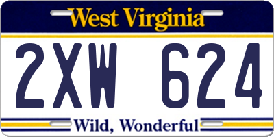 WV license plate 2XW624