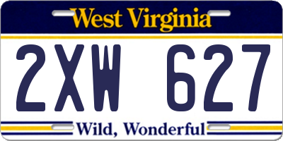 WV license plate 2XW627