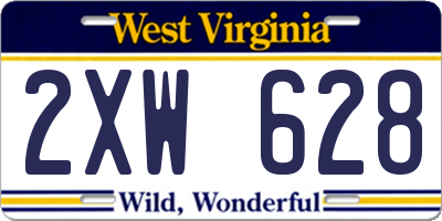WV license plate 2XW628