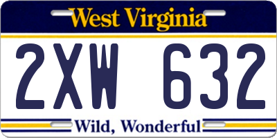 WV license plate 2XW632