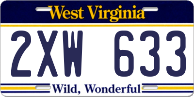 WV license plate 2XW633