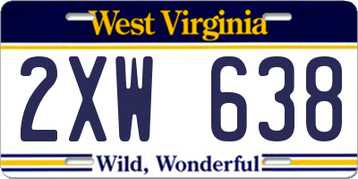 WV license plate 2XW638