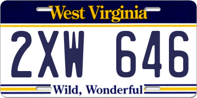WV license plate 2XW646