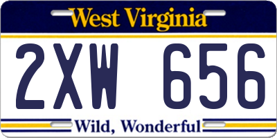 WV license plate 2XW656