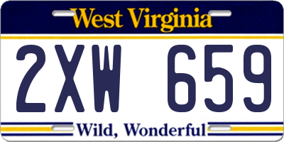 WV license plate 2XW659