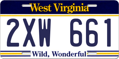 WV license plate 2XW661