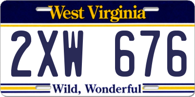 WV license plate 2XW676