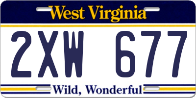 WV license plate 2XW677