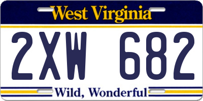 WV license plate 2XW682