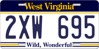 WV license plate 2XW695