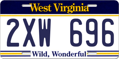 WV license plate 2XW696