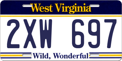 WV license plate 2XW697
