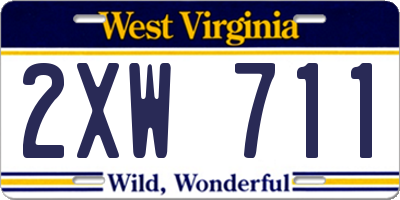 WV license plate 2XW711
