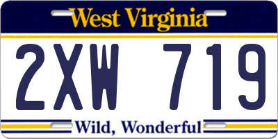 WV license plate 2XW719