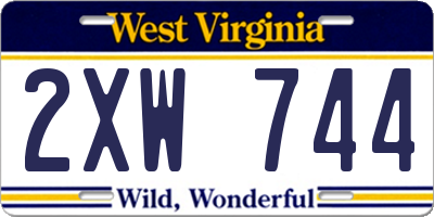 WV license plate 2XW744