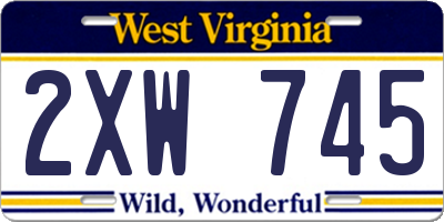WV license plate 2XW745