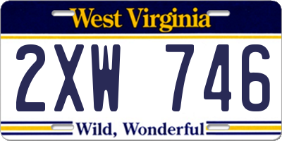 WV license plate 2XW746