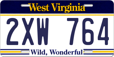 WV license plate 2XW764
